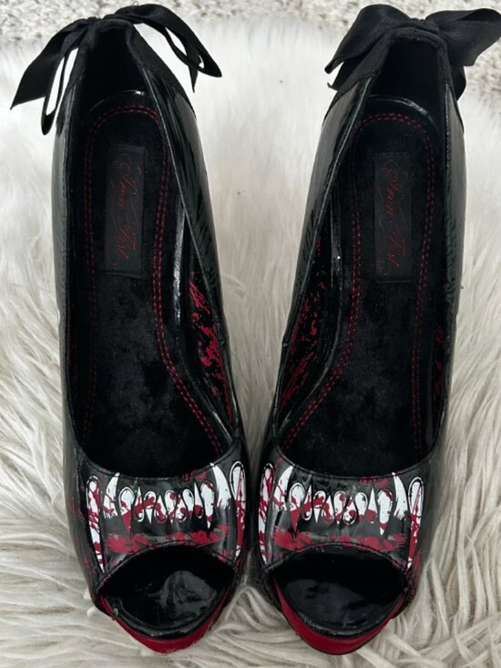 Iron Fist Wolfbeater Platform Heels Peeptoe Shoes 8 - Picture 4 of 10